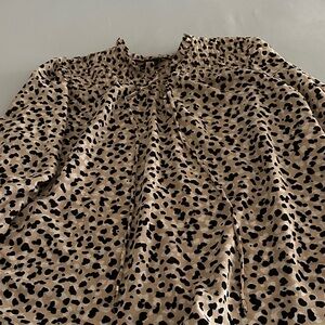 Ann Taylor Tan and Black Patterned Blouse